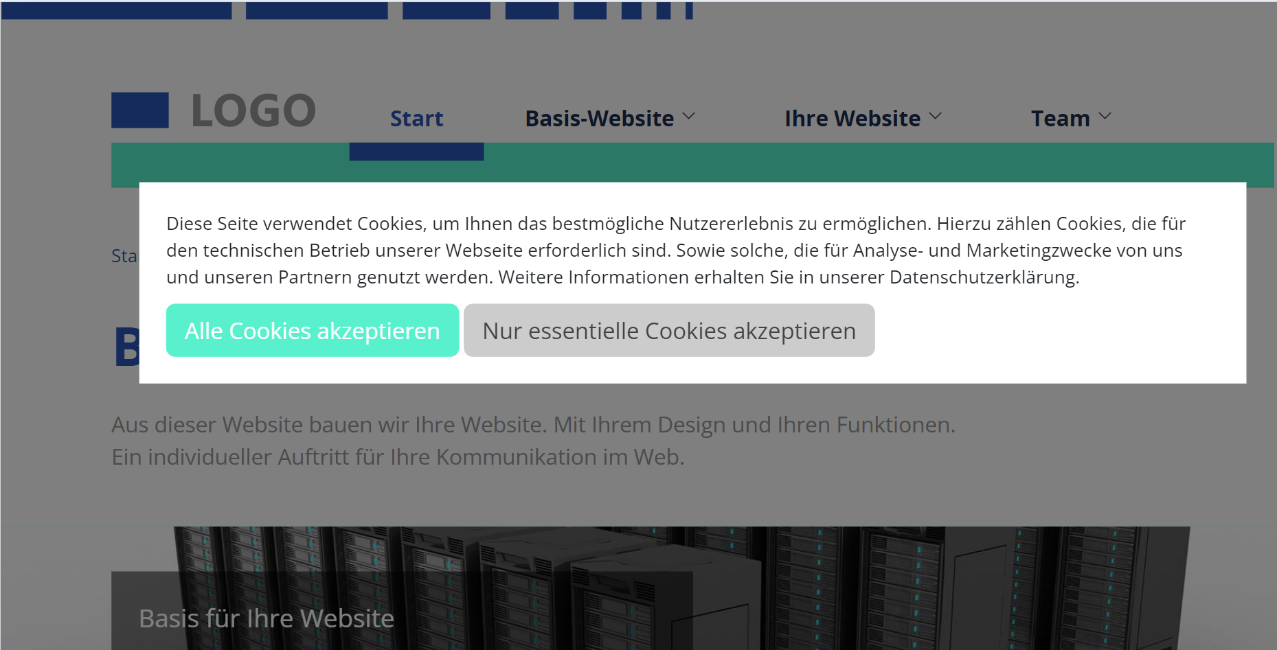 Cookie Banner für Tracking-Erlaubnis