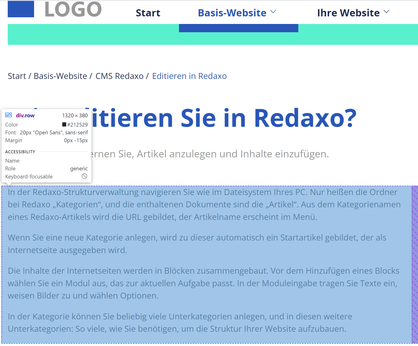 Globe Einstellungen Fließtext (Smartphone)