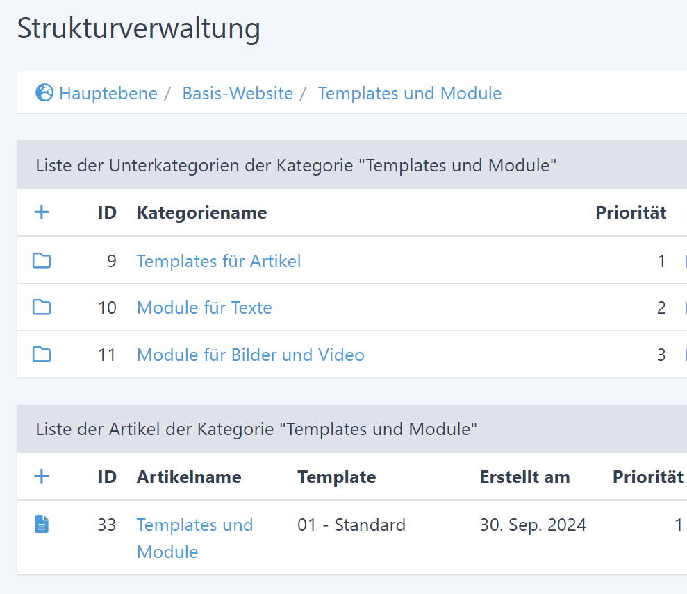 Redaxo Artikelstruktur Smartphone
